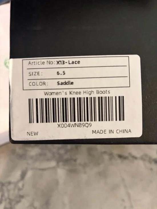 VBDB Lace Brown Knee High Boots - Picture 6 of 6